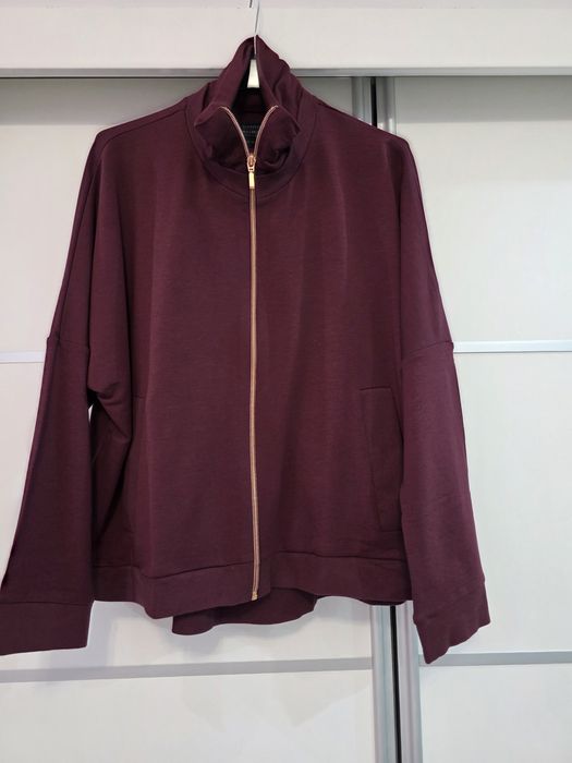 Nowa rozpinana bluza burgundowa S Schiesser
