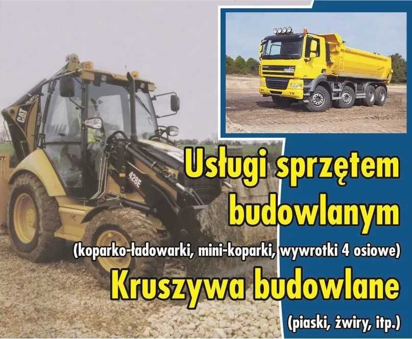 Usługi wywrotka koparką koparko-ładowarką wywóz gruzu Ziemia Ogrodowa