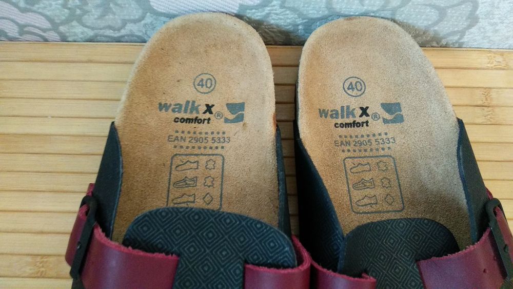 Walk x Walkx comfort сабо комфорт черные с бордовым р 40