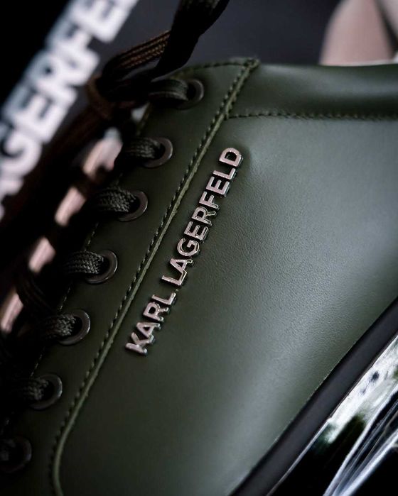 Шкіряні чоловічі кросівки Karl Lagerfeld Kapri Kushion Combat з прозорою підошвою