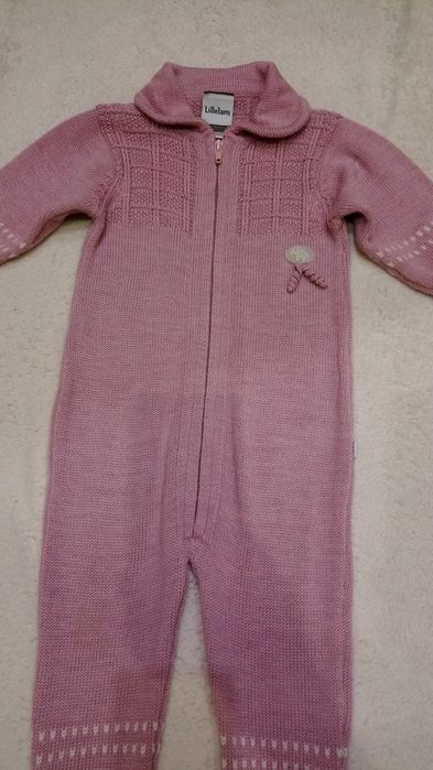 Śliczny kombinezon wełniany, Merino Wool wełna Lillelam 80