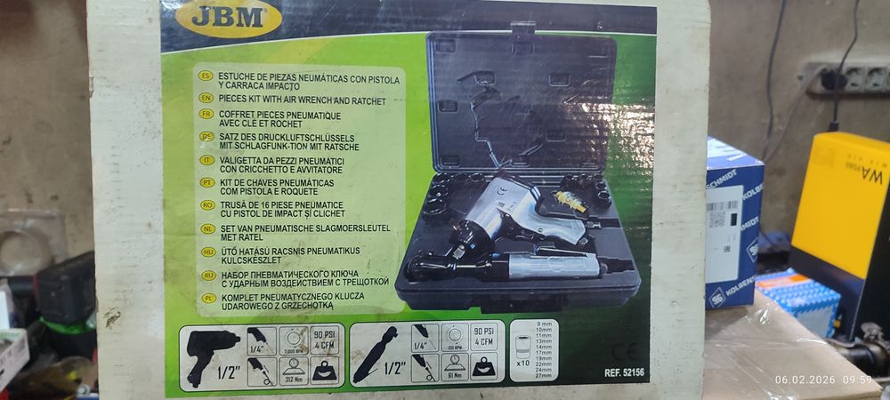 Пневмогайковёрт +пневмотрещётка jbm