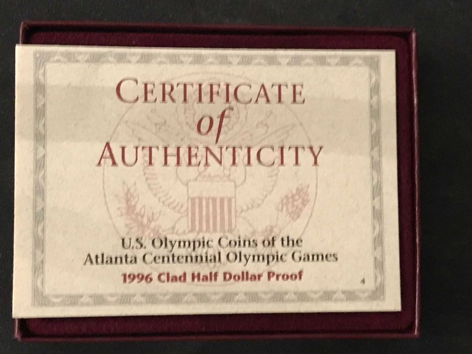 USA - 0,5 Dolar Cobre - XXVI JO, Atlanta 1996 -Futebol- Proof c/Estojo