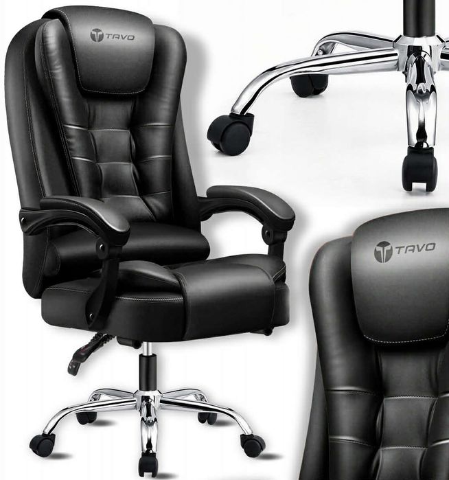 Fotel Gamingowy Krzesło BiuroweNowy  Fotel Ergonomiczny Tilt Ekoskóra