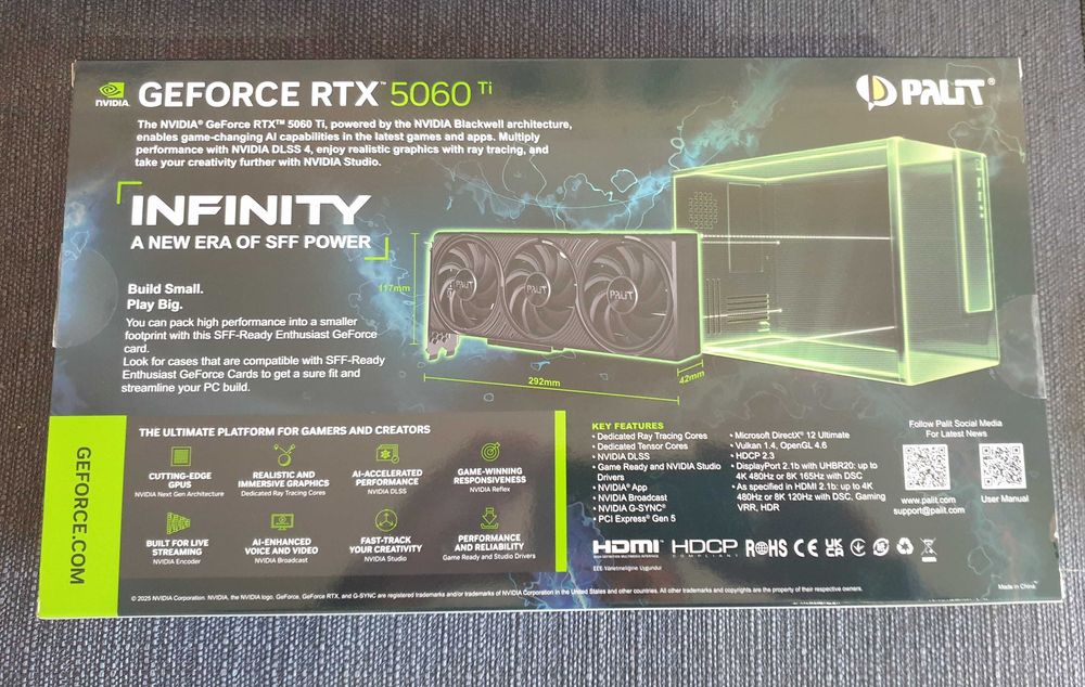 Placa Gráfica Palit - GeForce RTX 5060 Ti - 16gb