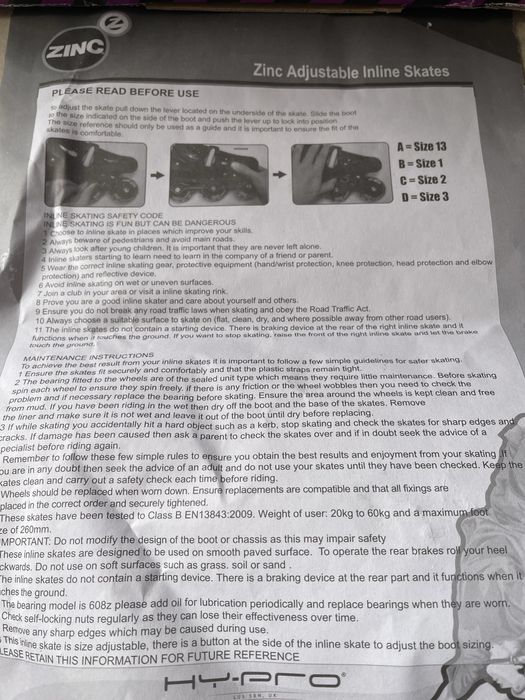 Patins em linha ZINC