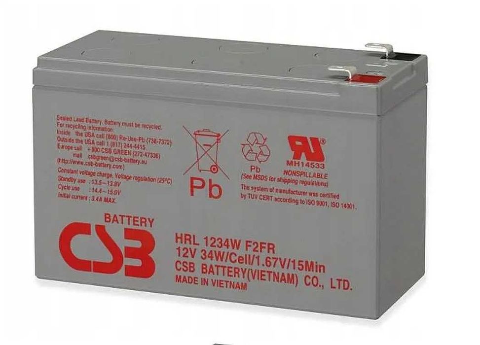 Akumulator AGM CSB HRL 1234WF2 12V 9Ah 8-10 lat !