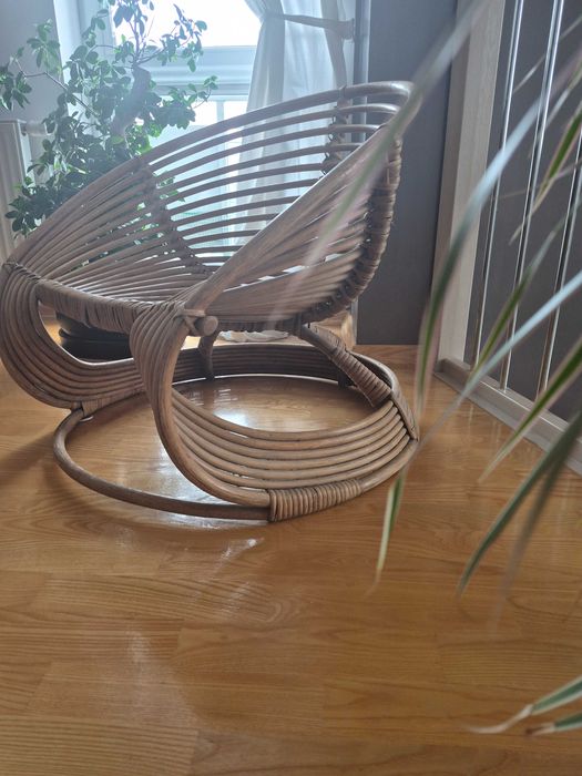 Fotel vintage bambusowo-rattanowy