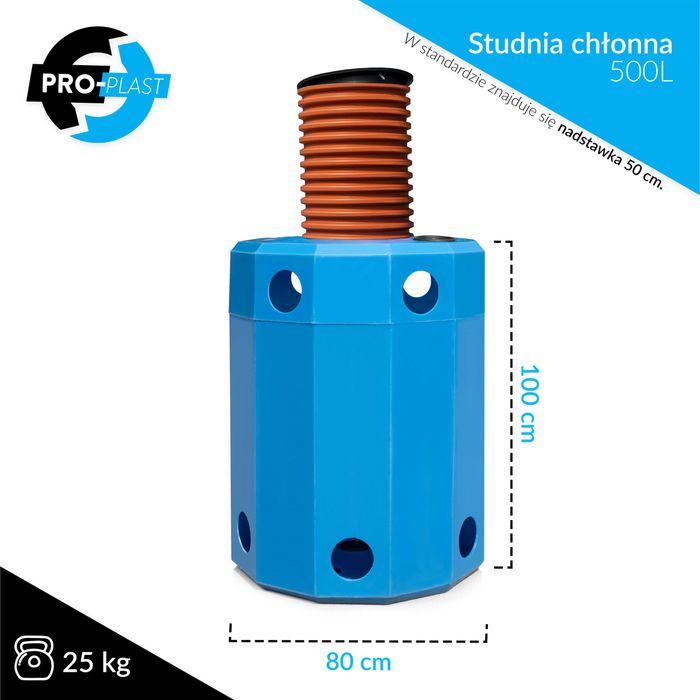 Studnia chłonna 500L oczyszczalnia - deszczówka - odwodnienie Zbiornik