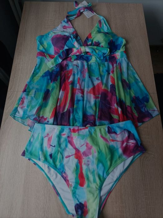 Aidotop, dwuczęściowy strój kąpielowy, tankini, bikini, kolorowe, push