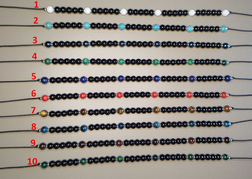 Bransoletki wiązane regulowane kamienie naturalne koraliki