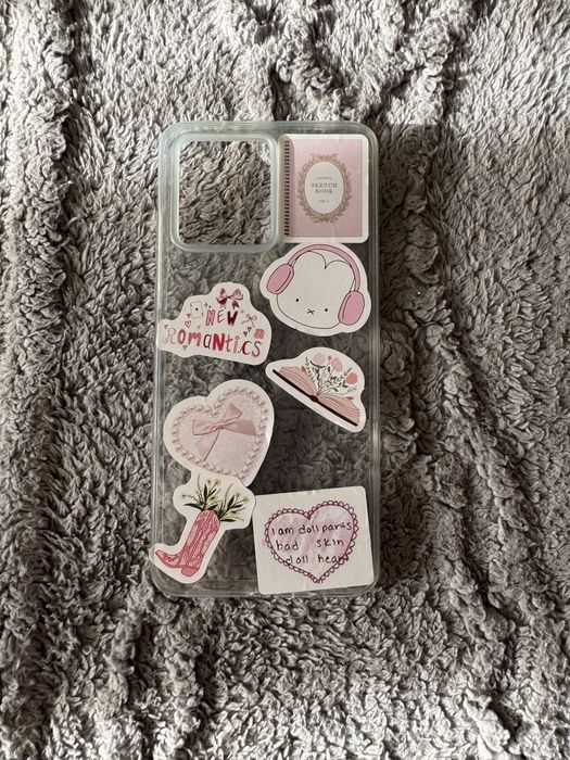 Чохол на motorola g84 прозорий силіконовий з наліпками