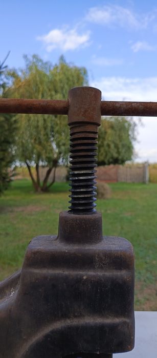 Mocarne Imadło do Rur PIONIER ~15kg | PRL, Prawdziwa Stal!
