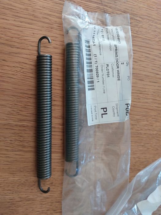 Zestaw sprężyny do zawiasów zmywarka Electrolux