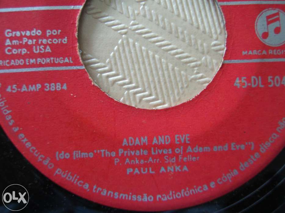 Disco em vinil, 45 rotações - Paul Anka