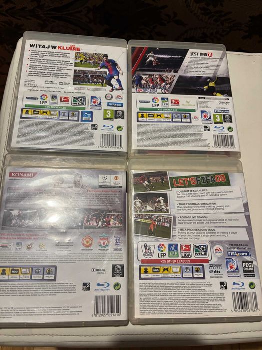 pakiet piłkarski, zestaw 4 gier PS3, FIFA 09, 11, 13, PES 2010 PlayStation 3 PL