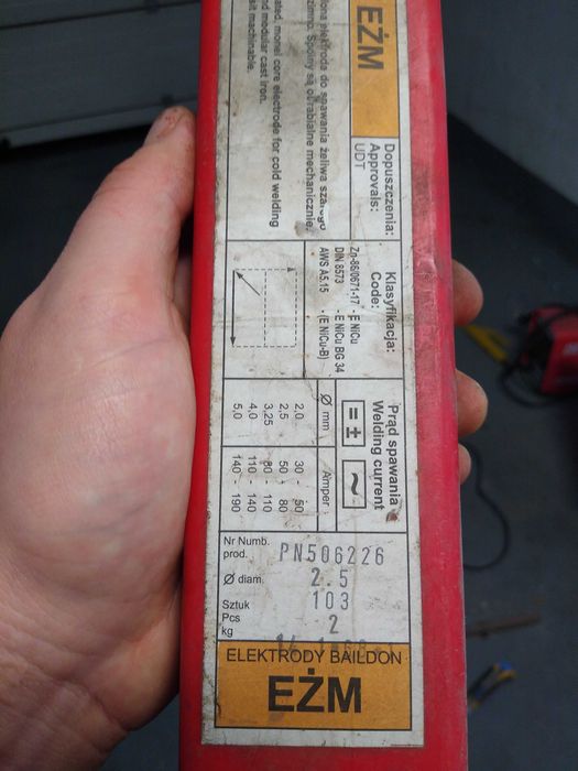 Elektrody eżm 2,5 żeliwne baildon