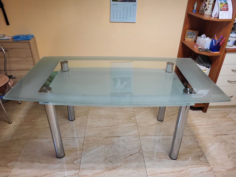 Stół szklany 75x90x160