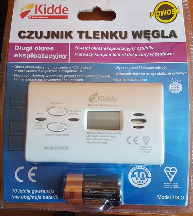 Czujnik Czadu,Tlenku węgla, Kidde 7DCO .Nowy