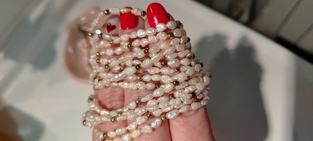 Perły naturalne komplet