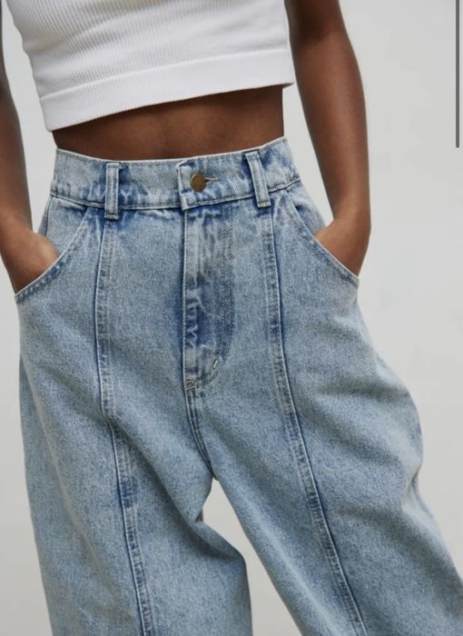 Jeansy Marsala Butik M 38 Light Denim Ballon Jasne luźne jeansy