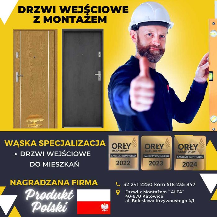 Drzwi wejściowe , wzmocnione i wyciszone od 1070 zł z montażem