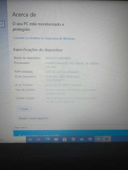 HP 250 G4 Portátil Windows 10 Intel Celeron N3050 4GB RAM 500GB (ler descrição)