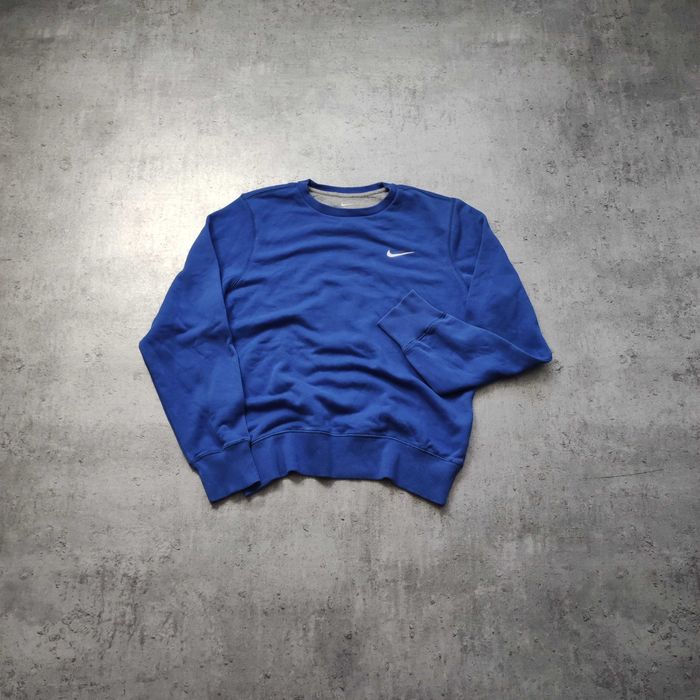 MĘSKA Bluza Granatowa Małe Logo Bawełna Swoosh Nike bez Kaptura Haft