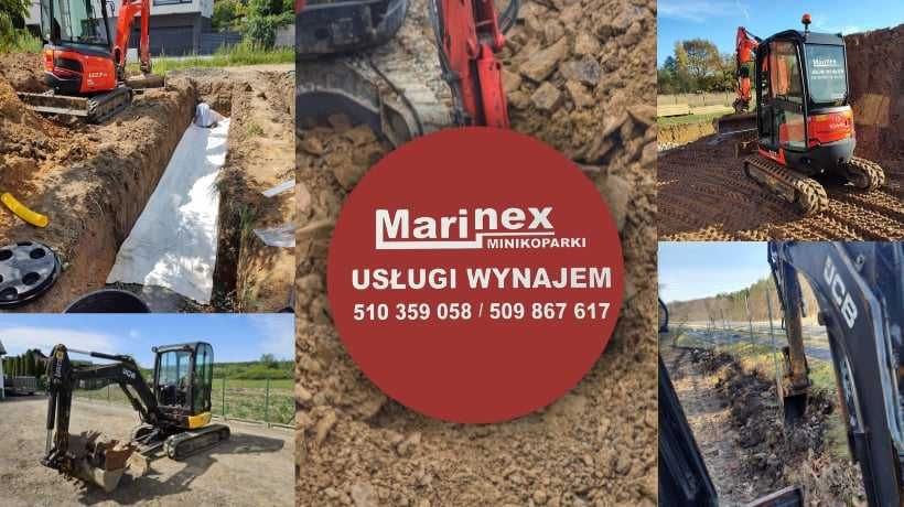 Wynajem, Usługi MINIKOPARKA 1,8t 3t , Wywrotka 3.5 Wiertnica