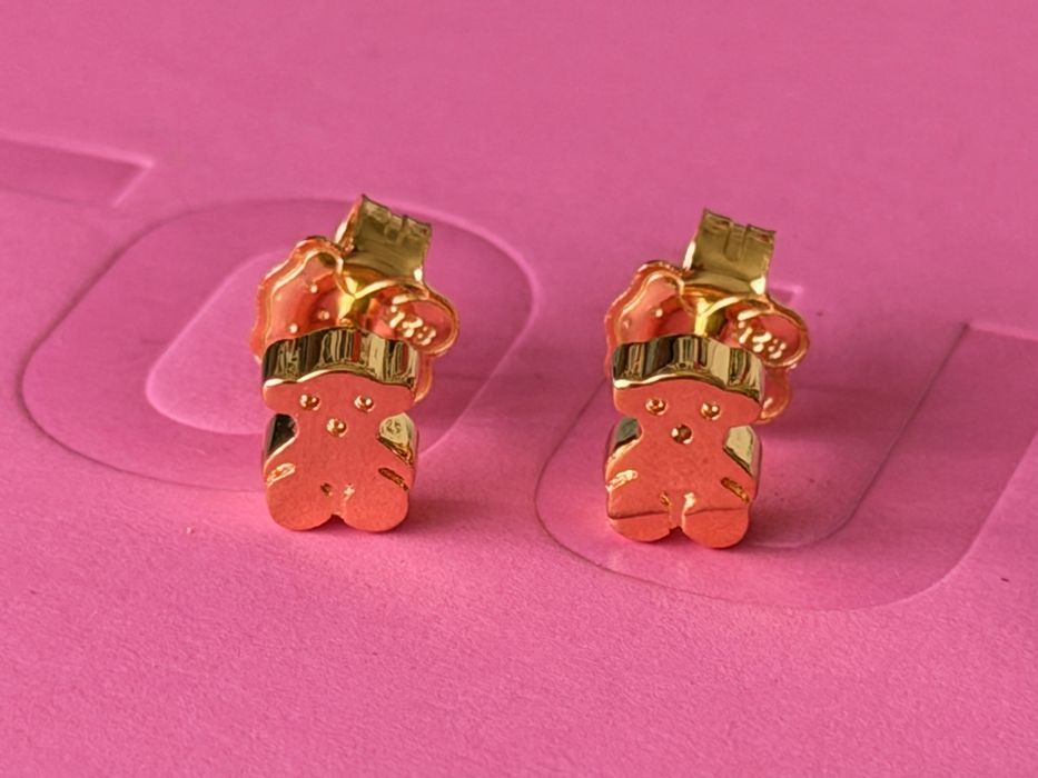 Tous sweet dolls nowe kolczyki 0.7 cm srebro pozłacane