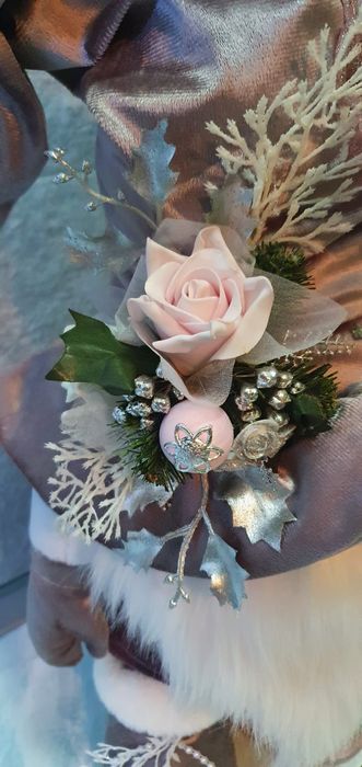 Krasnale, skrzaty ręcznie szyte duże świąteczne, zimowe 2 sztuki nowe