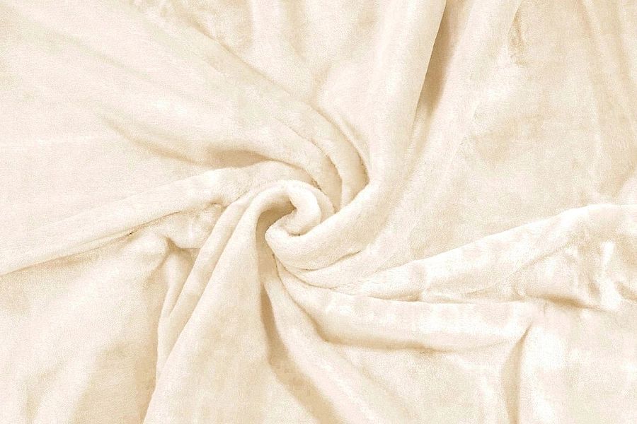 Koc 200x220 akrylowy jednolity ciepły GRUBY pled na łóżko YASEMIN krem