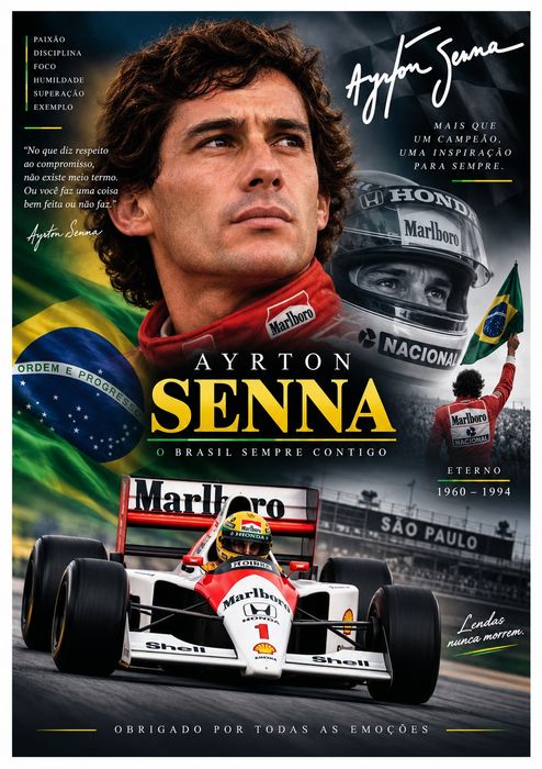 Lote 6 mini Posters Ayrton Senna
