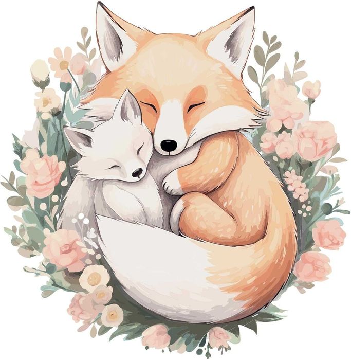 Naklejka na ścianę do pokoju dziecka Mama Lis