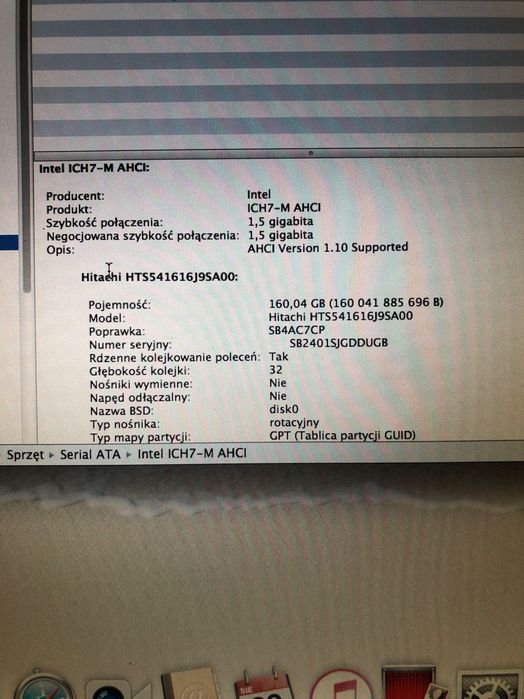 MacBook Pro 15 A1211 2gb ramu,dysk 160gb