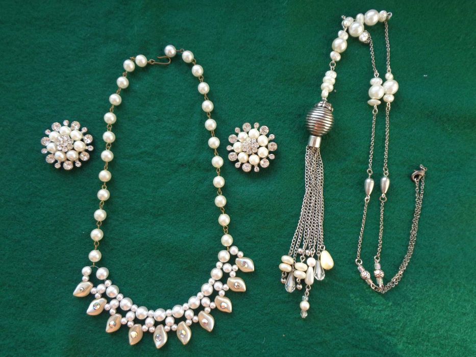 весільні білі штучн перли намисто