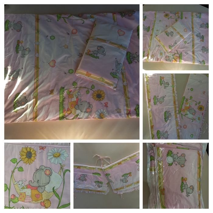 Бортики в кроватку, етское одеяло и подушка,.