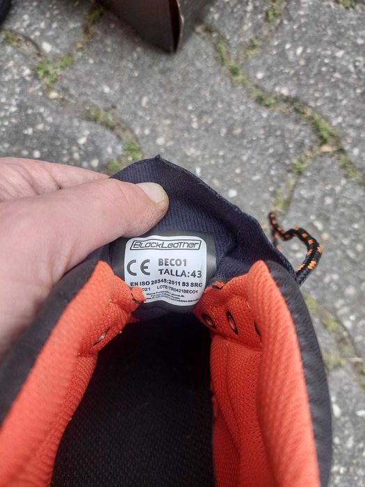 Bota de segurança de pele preto black Leather nr 43