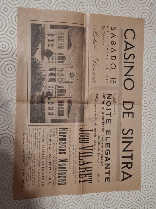 Casino sintra folheto 1945 João Villaret