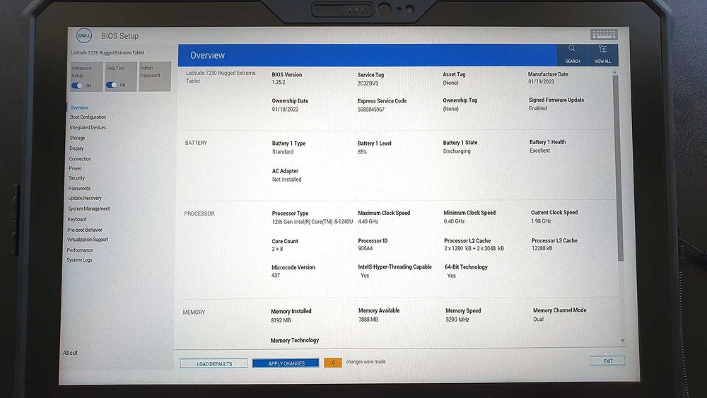Защищенный планшет Dell 7230 Rugged, 12"/i5-1240U/8GB/512GB/GPS/IP65