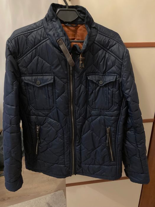 Granatowa, pikowana kurtka - L  Giacomo Conti