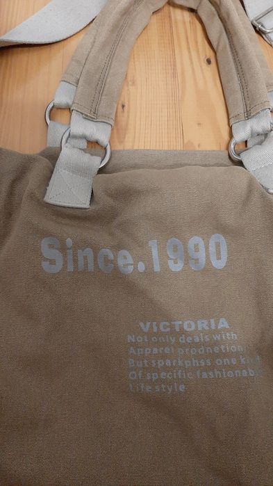 Torba na ramię z  mocnego materiału.  Zieleń Khaki/ szara.
