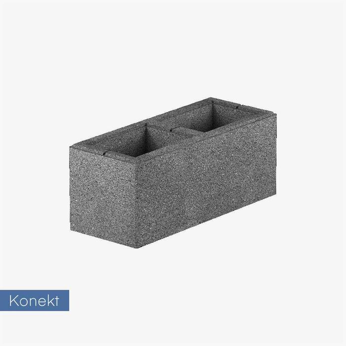 Ogrodzenie systemowe Konekt Boka Solv szary 50x20x20 bloczek na mur