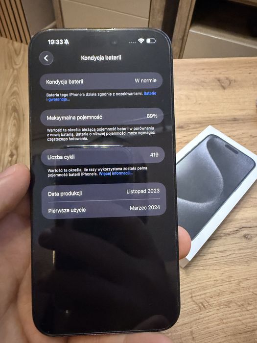 idealny iphone 15 pro max wersja e-sim 256gb black + 3 case