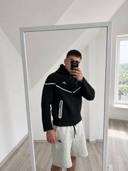 Зіп-худі / Зипка теч фліс Zip nike tech fleece dark  reflective найк теч флис