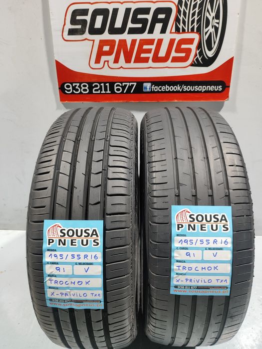 2 pneus semi novos 195-55R16 Oferta dos Portes