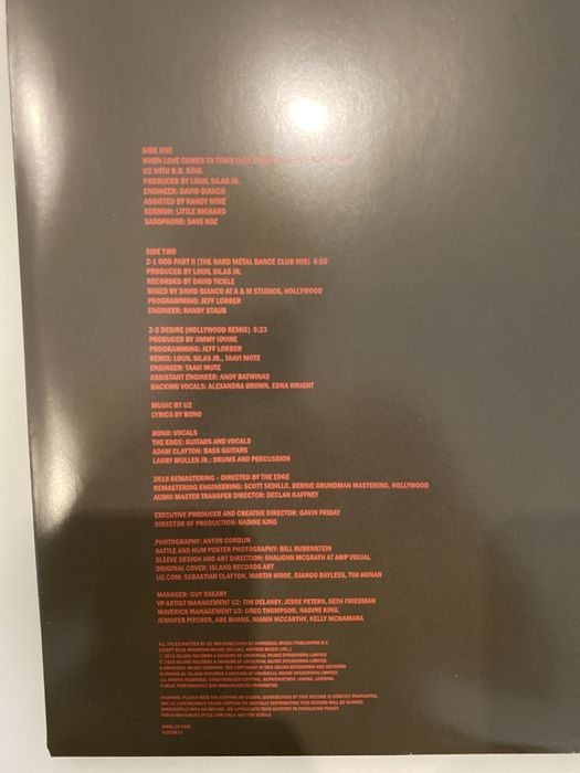 Disco de Vinil U2 3-D Dance Mixes Novo.