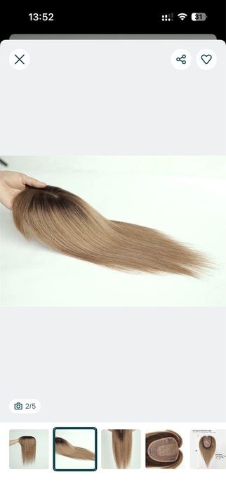 Blond topper wlosy naturalne ludzkie 10”