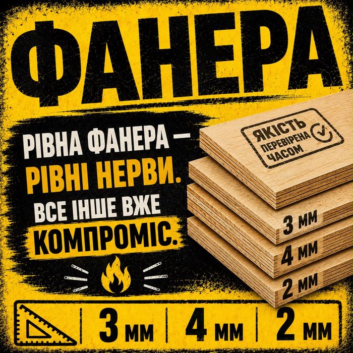 Фанера ідеальна 3 мм 4 мм 2 мм сорт 1/1