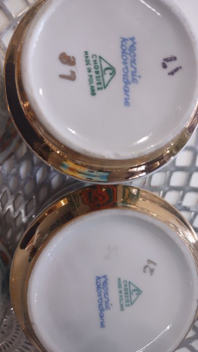 Serwis do kawy PRL kwiaty Porcelana Chodzież